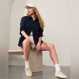 Athleta Midday Relaxed Shirt NWT Size XL Navy